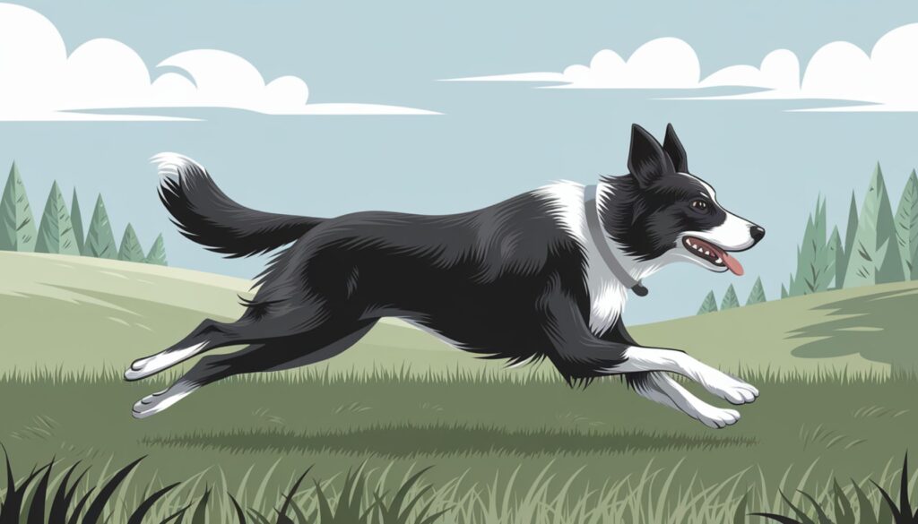 Vector illustration of a Border Collie in motion