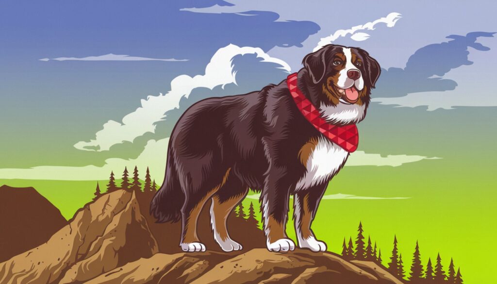 Bernese Mountain Dog Working Dog Vector Illustration