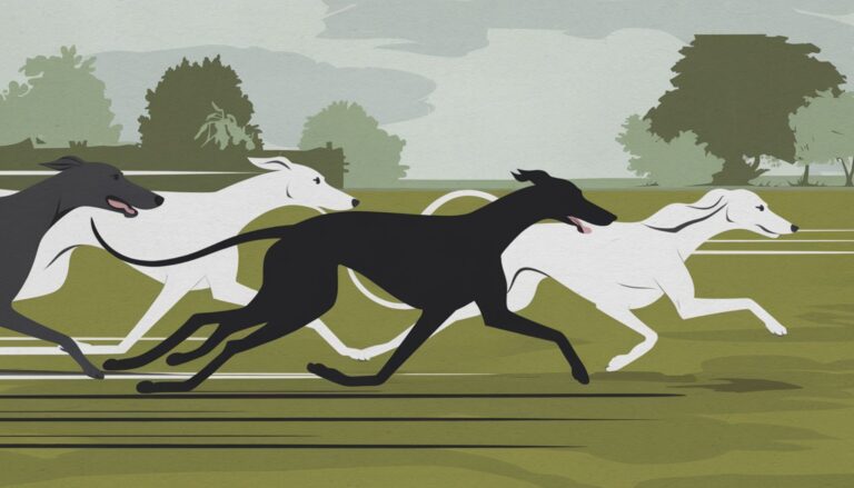 Vector illustration of the fastest dog breeds racing