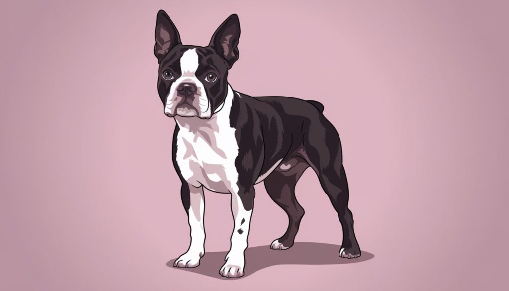 Vector illustration of a Boston Terrier in tuxedo-like markings