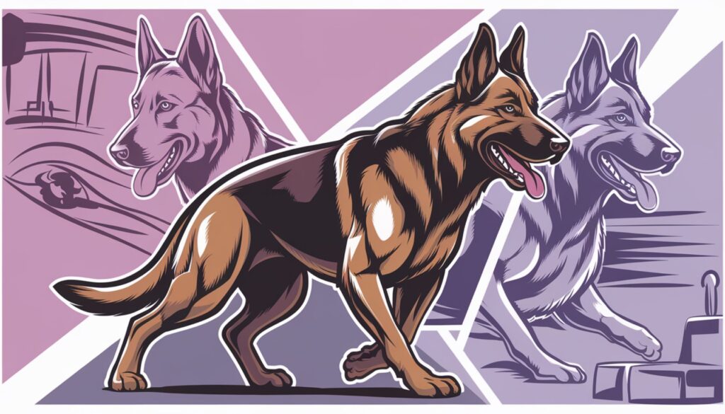 Vector illustration of a German Shepherd in a working role