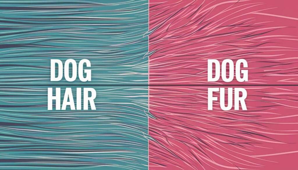 Vector illustration comparing dog hair and fur