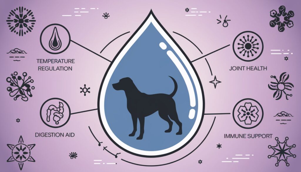 Vector illustration of the importance of water in a dog's diet