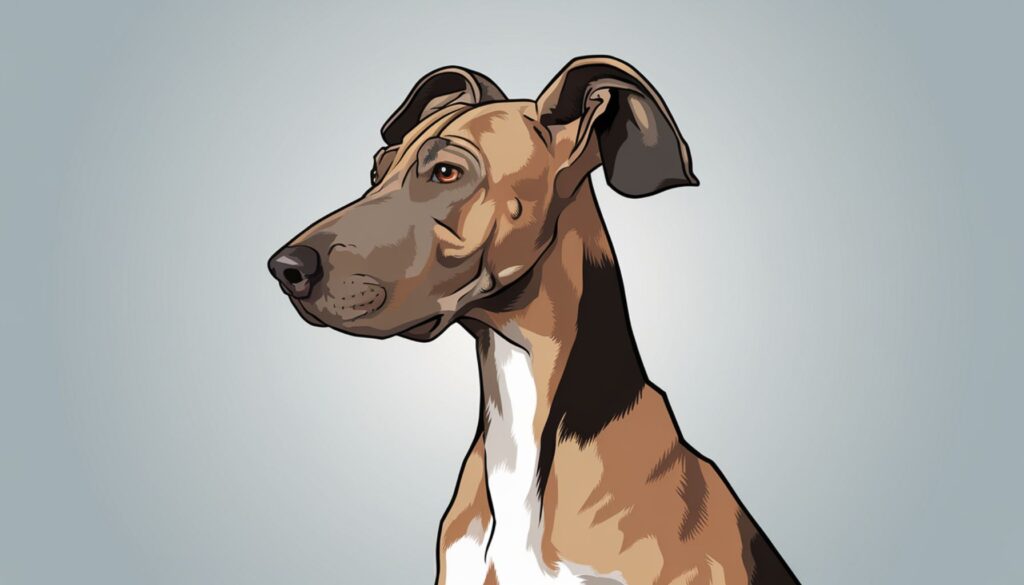 Vector illustration of an Ibizan Hound's distinctive profile