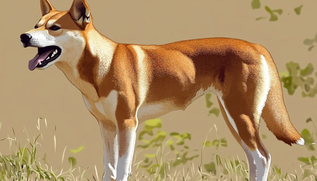 New Guinea Singing Dog vector illustration