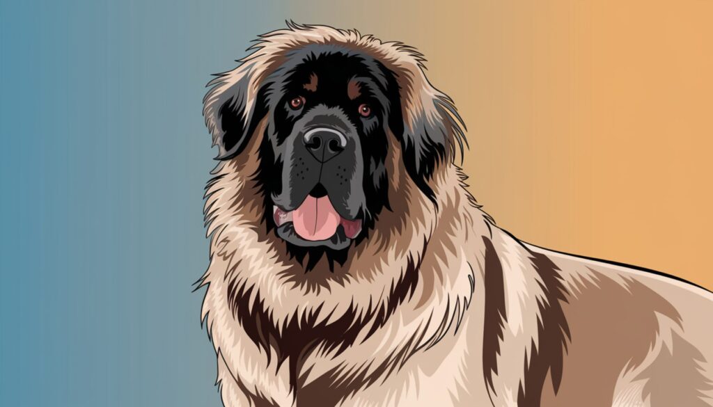 Vector illustration of a Leonberger with its distinctive mane