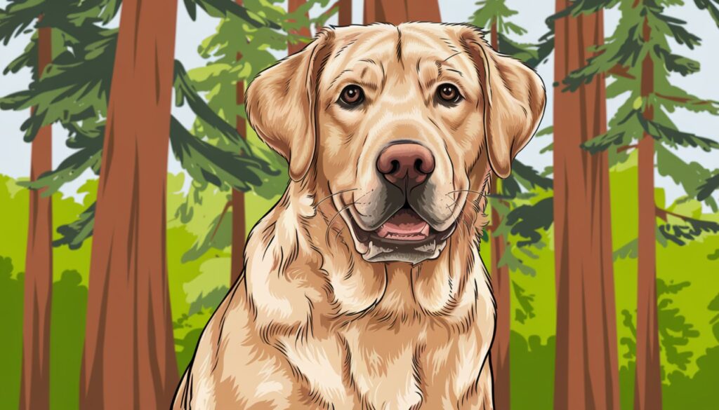 Vector illustration of a Labrador Retriever with friendly expression