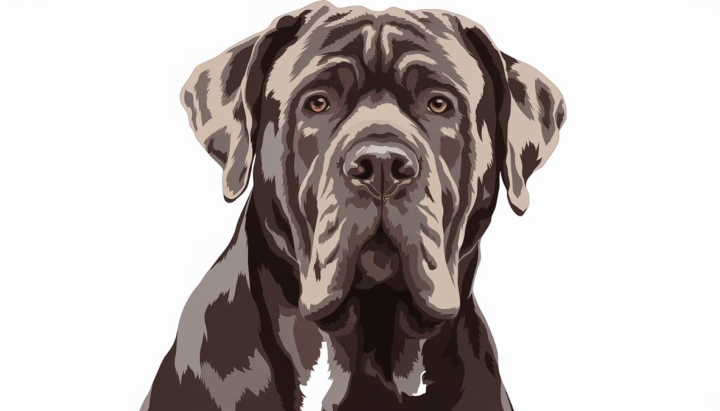 Vector illustration of a Neapolitan Mastiff's distinctive face