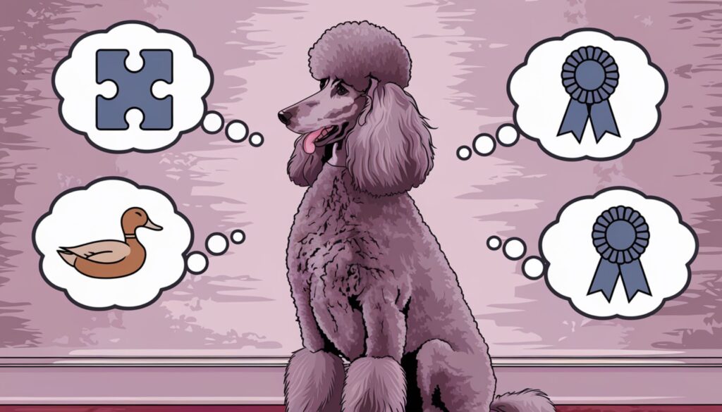 Vector illustration of a Poodle showcasing its versatile intelligence