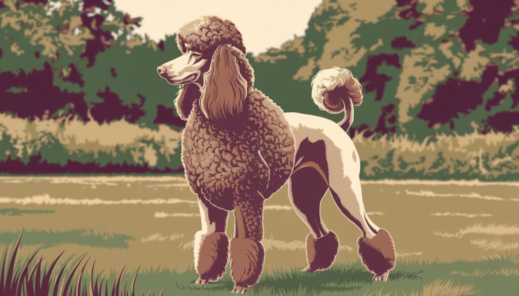 Vector illustration of a Poodle with curly coat