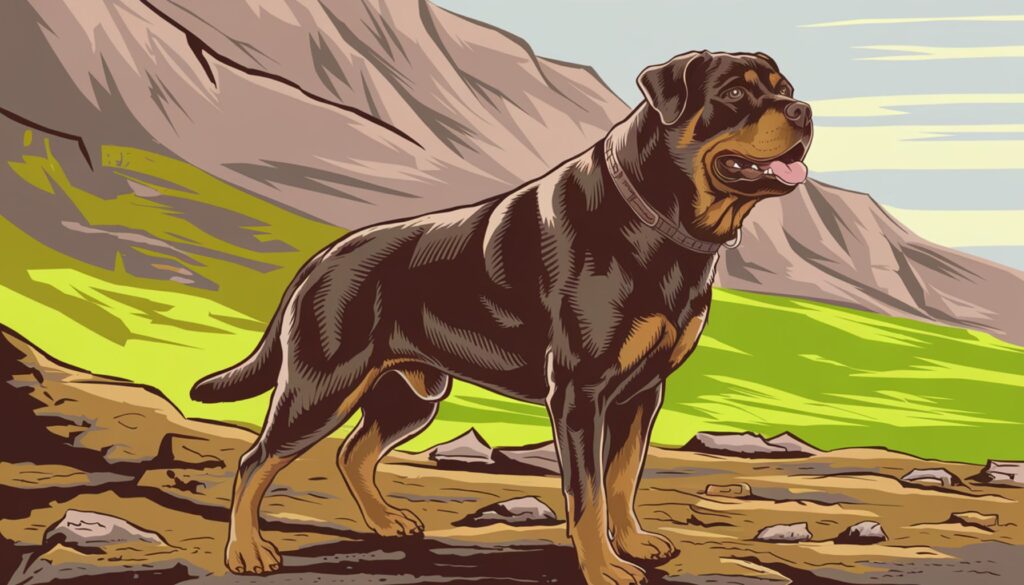 Rottweiler Working Dog Vector Illustration