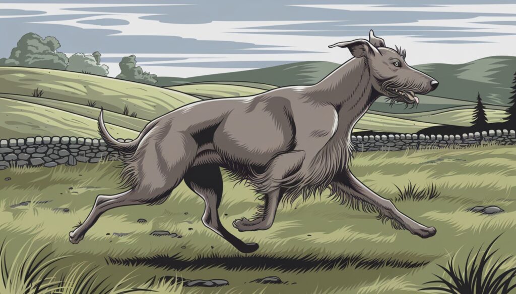 Vector illustration of a Scottish Deerhound running