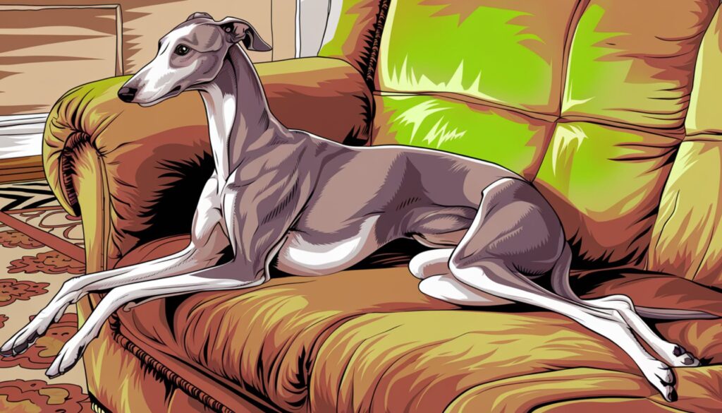 Vector illustration of a reclining Greyhound