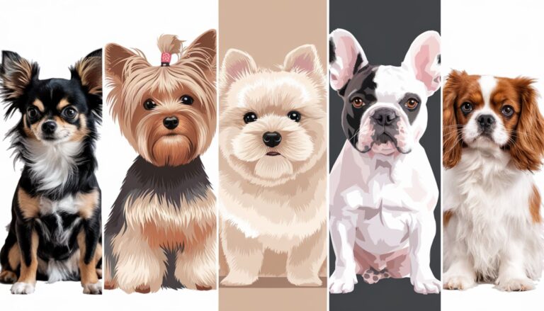 Vector illustration of various small dog breeds