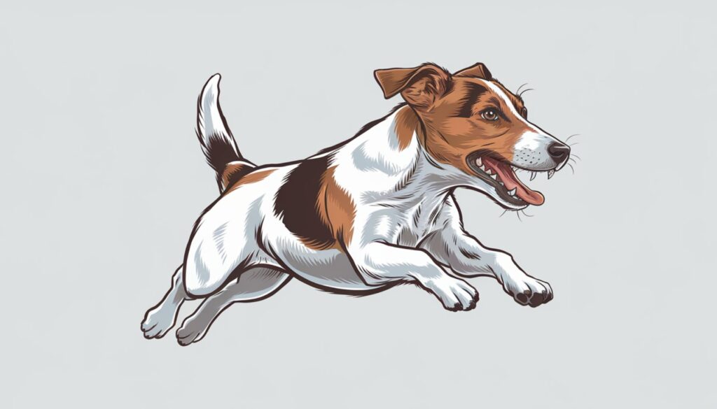 Vector illustration of a Jack Russell Terrier in action