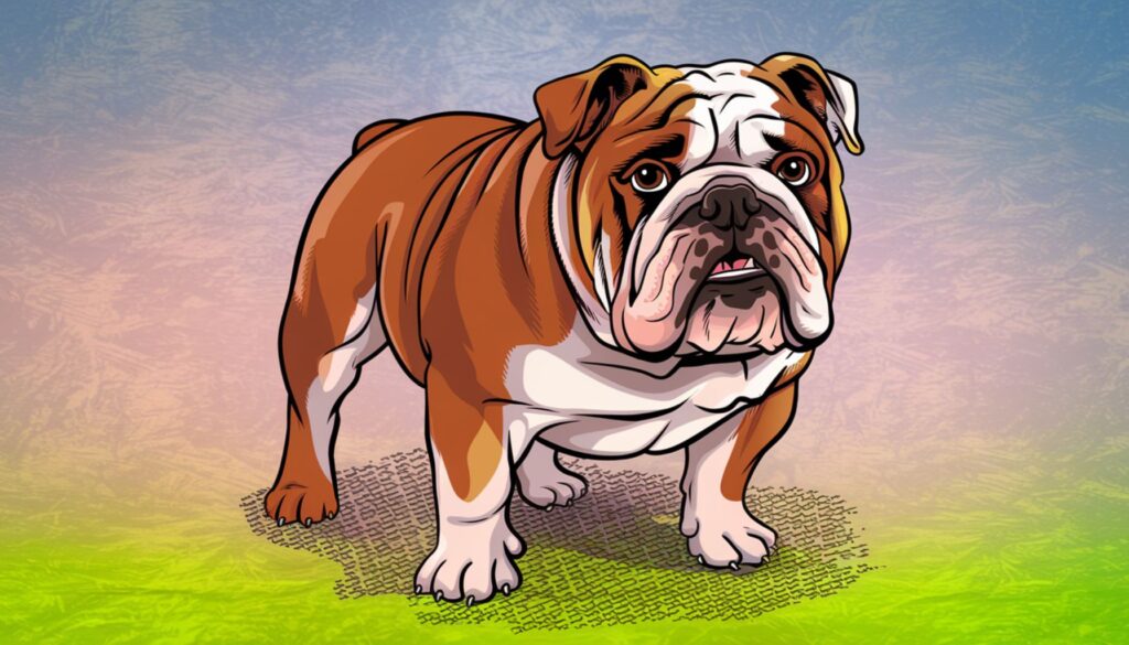 Vector illustration of a Bulldog with wrinkled face