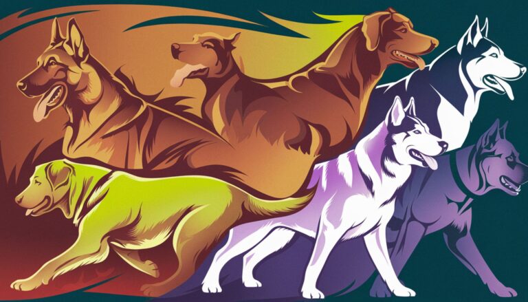 Vector illustration of top guard dog breeds showcasing their protective nature