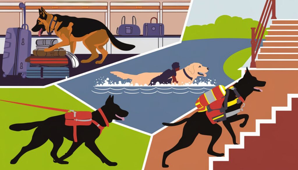 Top 10 Working Dog Breeds Vector Illustration